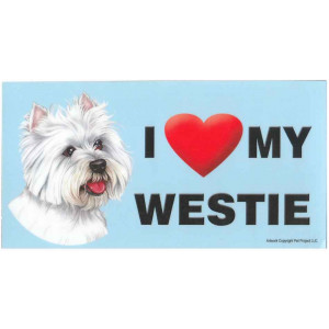 I Love My Westie Dog Fridge Office Fun Magnet