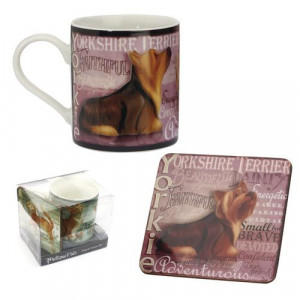 Yorkshire Terrier Dog Mug and Coaster Set