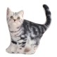 Black and White Tabby Cat Kitten Shaped Scatter Throw Pillow Cushion