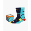 Gone Fishing Sharks and Lures Mens Bamboo Socks - 2 Pack Giftbox