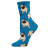 Womens Ladies Fun Novelty Socks Pugs Blue