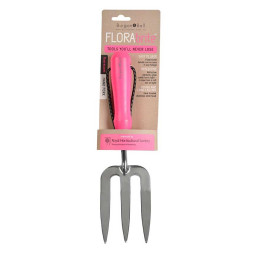 Garden Hand Fork with Pink Fluorescent Hardwood Handle by Burgon and Ball