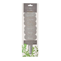 Galvanised Metal Herb Labels Set of 6 by Burgon and Ball