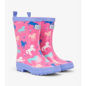 Painted Pasture Shiny Horse Kids Rainboots Gumboots By Hatley