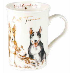 Bull Terrier Dogs Muddy Paws New Bone China Tea Coffee Mug