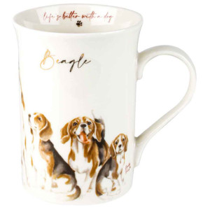 Beagle Dogs Muddy Paws New Bone China Tea Coffee Mug