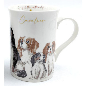 Cavalier Dogs Muddy Paws New Bone China Tea Coffee Mug
