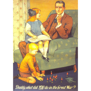 Daddy War WW1 Nostalgic Postcard