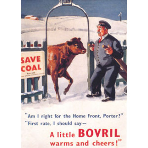 Bovril Bull & Man Nostalgic Postcard