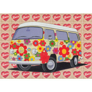 Kombi Love Camper Greeting Card by Martin Wiscombe