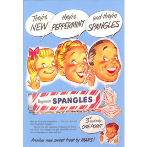 Spangles Peppermints Nostalgic Postcard