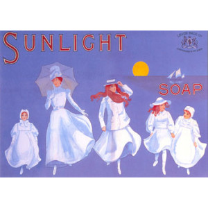 Sunlight Soap Ladies in White Postcard