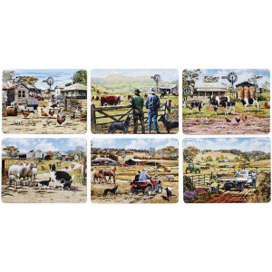Placemats Cork Backed A Farming Life Collection Set of 6