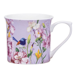 Birds and Blooms on Lavender Fine Bone China Tea Coffee Mug