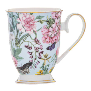 Romantic Garden New Bone China Footed Tea Coffee Mug