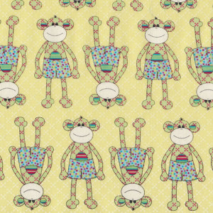 Monkeys on Yellow Little Menagerie Quilt Fabric  