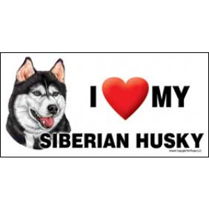 I Love My Siberian Husky Dog Fridge Office Fun Magnet