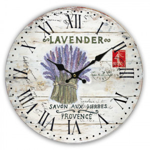 Lavender Flowers Round Wall Clock 