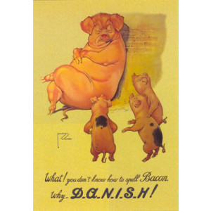 Danish Pigs Bacon Nostalgic Postcard