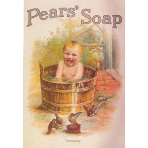 Pears Soap Baby in Tub Nostalgic Postcard