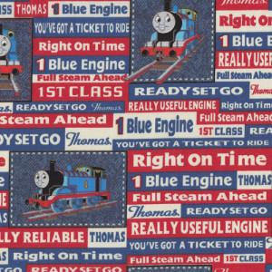 Thomas The Tank Trains Right on Time Quilting Fabric