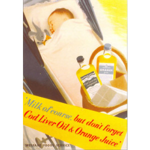Cod Liver Oil Baby Nostalgic Postcard