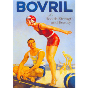 Bovril Girl Diving Nostalgic Postcard