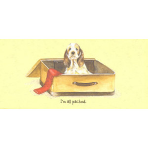 Dog in Suitcase Greeting Card by Anna Danielle