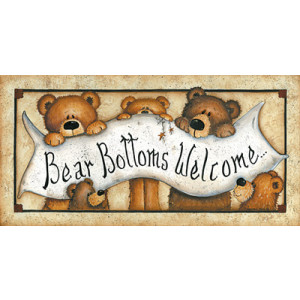 Teddy Bear Bottoms Welcome 10 x 20 Print
