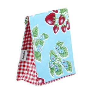 Mexican Oil Cloth Lunch Bag - Blue Strawberry