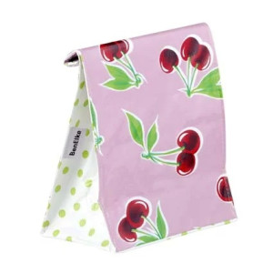 Mexican Oil Cloth Lunch Bag - Pink Cherry