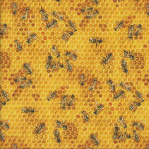 Bees Honeycomb Hive Nature Quilt Fabric
