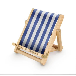 Timber Book Chair for Books eReaders and Tablets - Stripy Blue