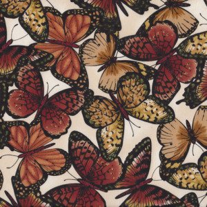 Brown Butterflies Quilt Fabric