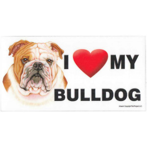 I Love My Bulldog Fridge Office Fun Magnet