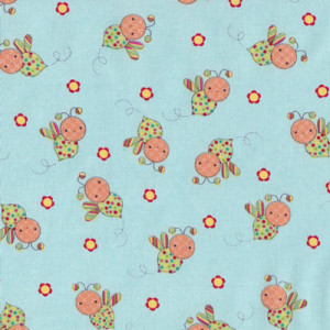 Bees on Blue Little Menagerie Quilt Fabric  