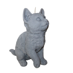 Cat Kitten Sculptural Scented Candle Australian Made - Grey