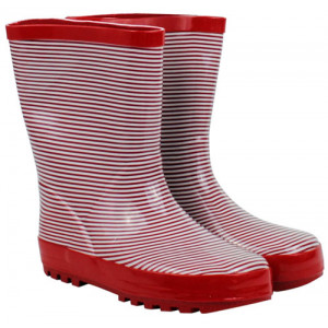 French Red Stripe Design Kids Childrens Wellies Gumboots 
