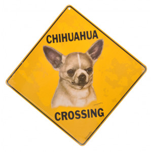 Chihuahua Dog Crossing Road Sign