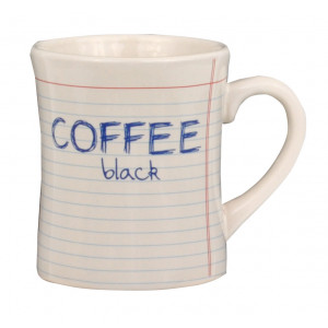 Notebook Style Coffee Black Ceramic Cup Mug