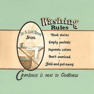 Washing Rules laundry 10 x 10 Print