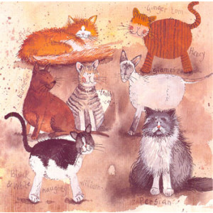 Cats William & Henry Greeting Card by Alex Clark