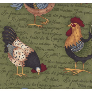 Debbie Mumm Roosters Chickens Quilting Fabric