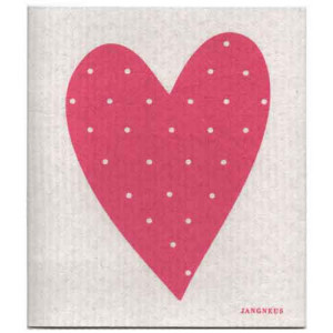 Pink Love Heart Design Eco Friendly Kitchen Dishcloth
