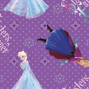 Disney Frozen Purple Anna Elsa Girls Licensed Quilt Fabric