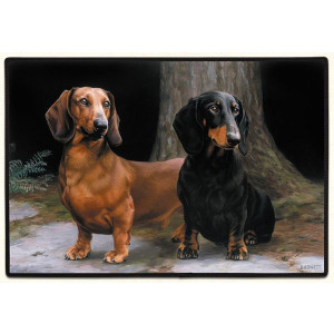 Dachshund Dogs Non-Slip Rubber Backed Doormat