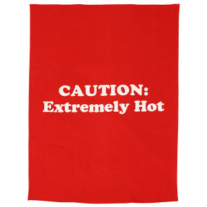 Caution Extremely Hot 100% Cotton Kitchen BBQ Bar Tea Towel 