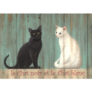 Le Chat Noir Cat Greeting Card by Martin Wiscombe