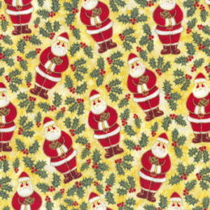 Christmas Santas & Holly Quilting Fabric