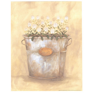 Shabby Flowers in Planter 8 x 10 Print